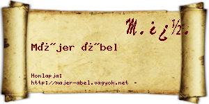 Májer Ábel névjegykártya