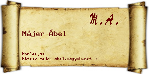 Májer Ábel névjegykártya